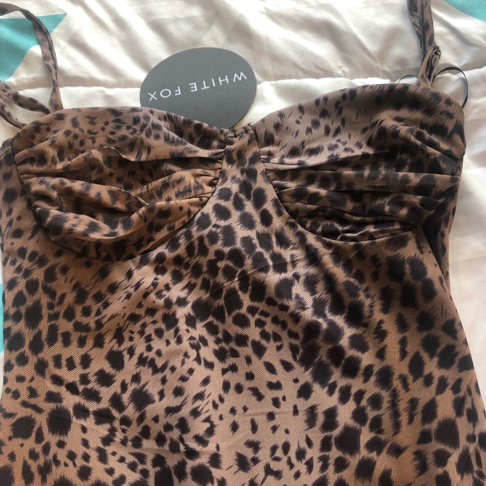 White fox leopard ladies dress